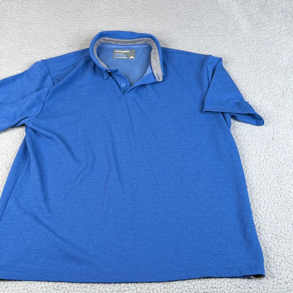 TWILLORY Polo Shirt Mens Extra Large Blue Golf Performance Stretch Athleisure
